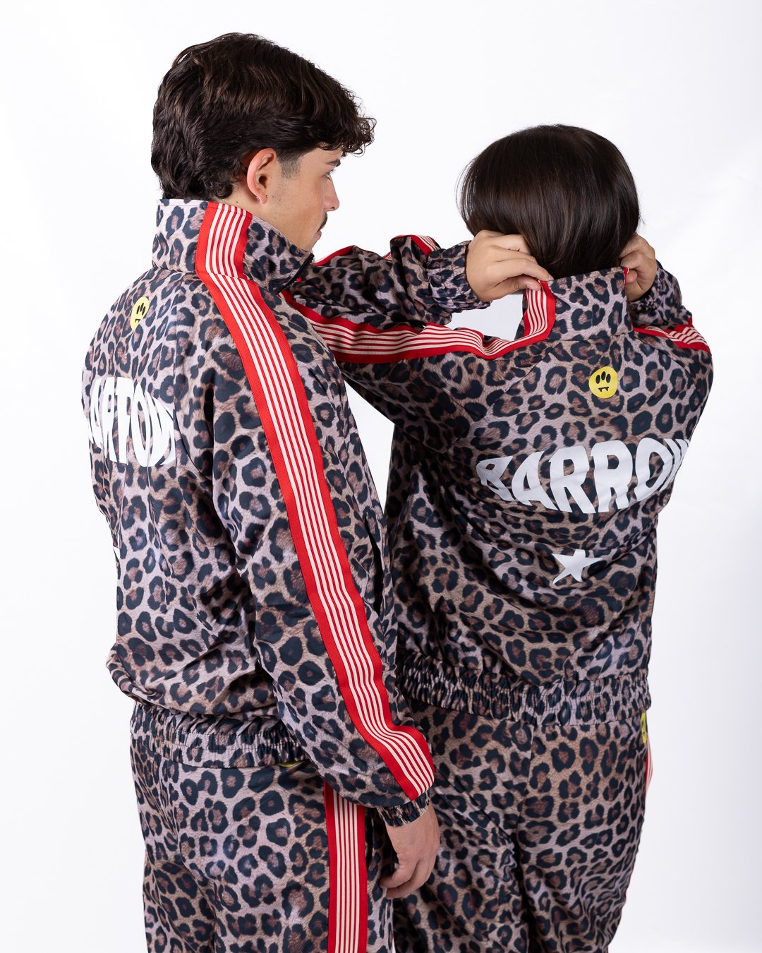 Felpa Barrow fullzip animalier in nylon