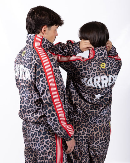 Felpa Barrow fullzip animalier in nylon