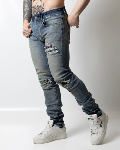 Jeans John Richmond skinny con patch uomo