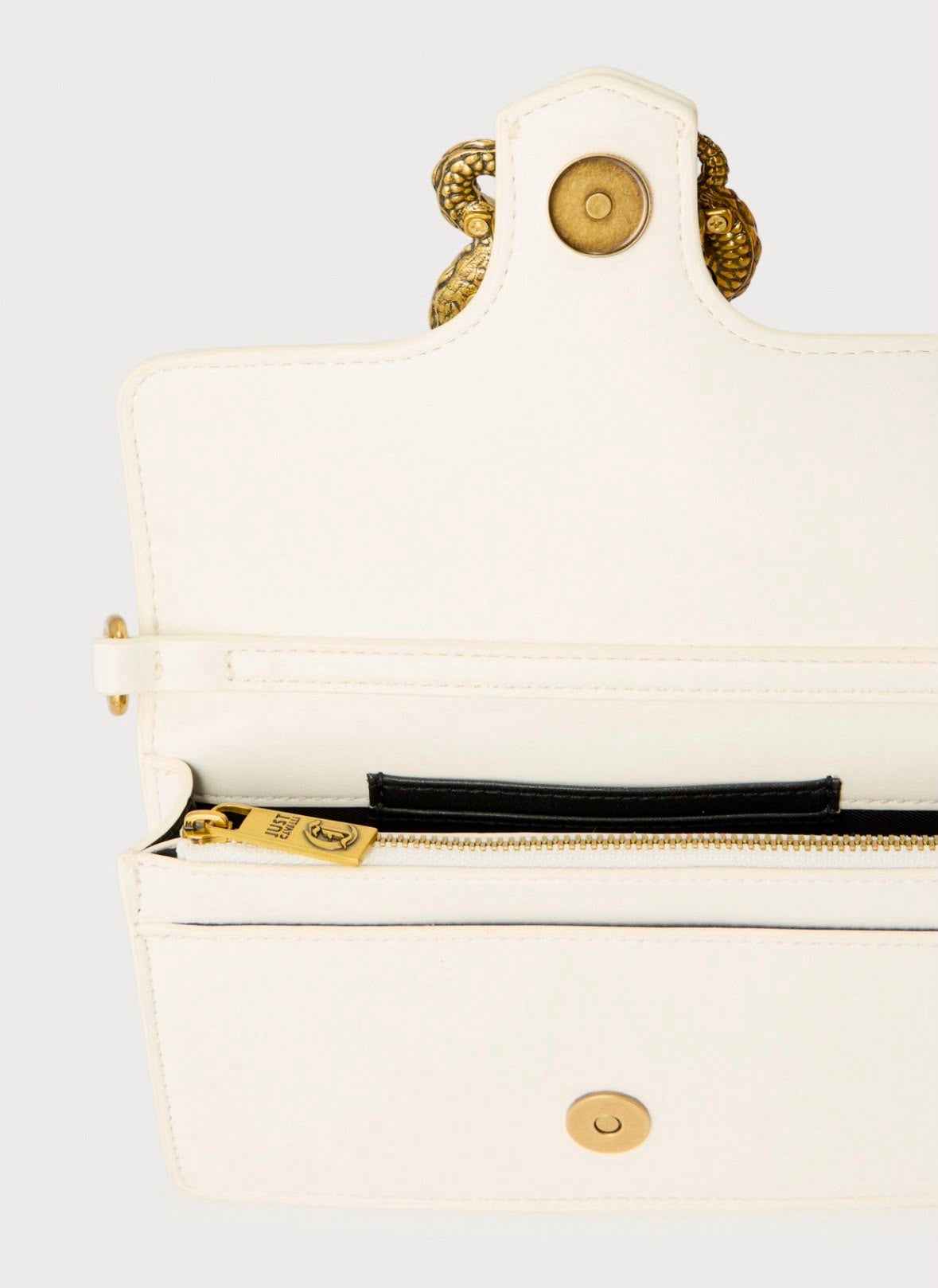 Borsa Just Cavalli a tracolla logo oro snakes donna