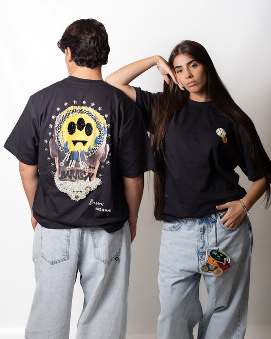 T-Shirt Barrow "Hall of fame" con perline e strass