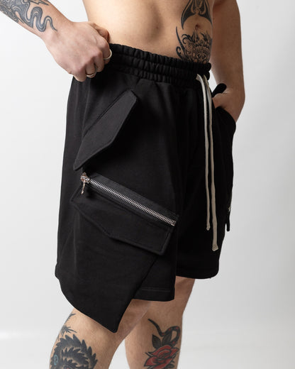 Bermuda Comme des Fuckdown cargo in felpa con zip uomo
