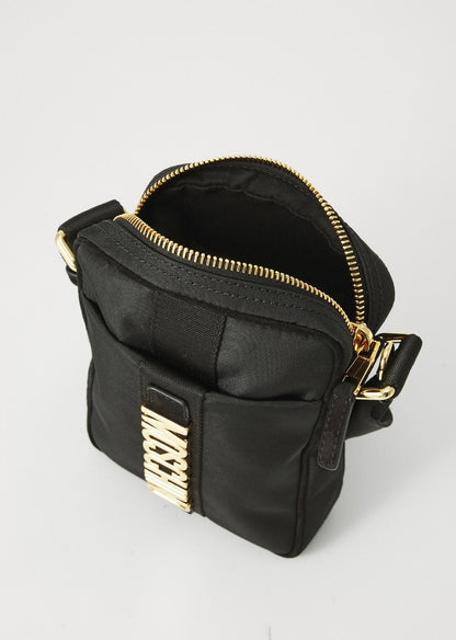 Tracolla Moschino in tessuto con placca in metallo uomo