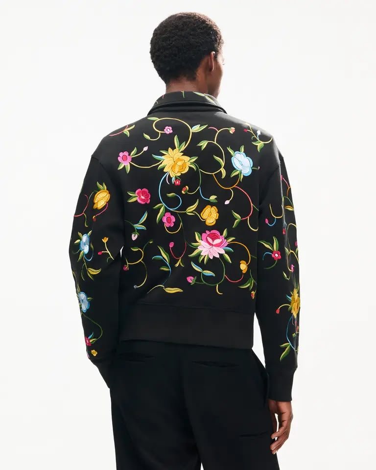 Felpa polo Kenzo Paris mezza zip e ricami