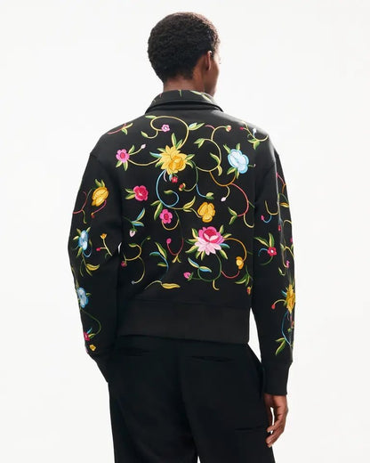 Felpa polo Kenzo Paris mezza zip e ricami