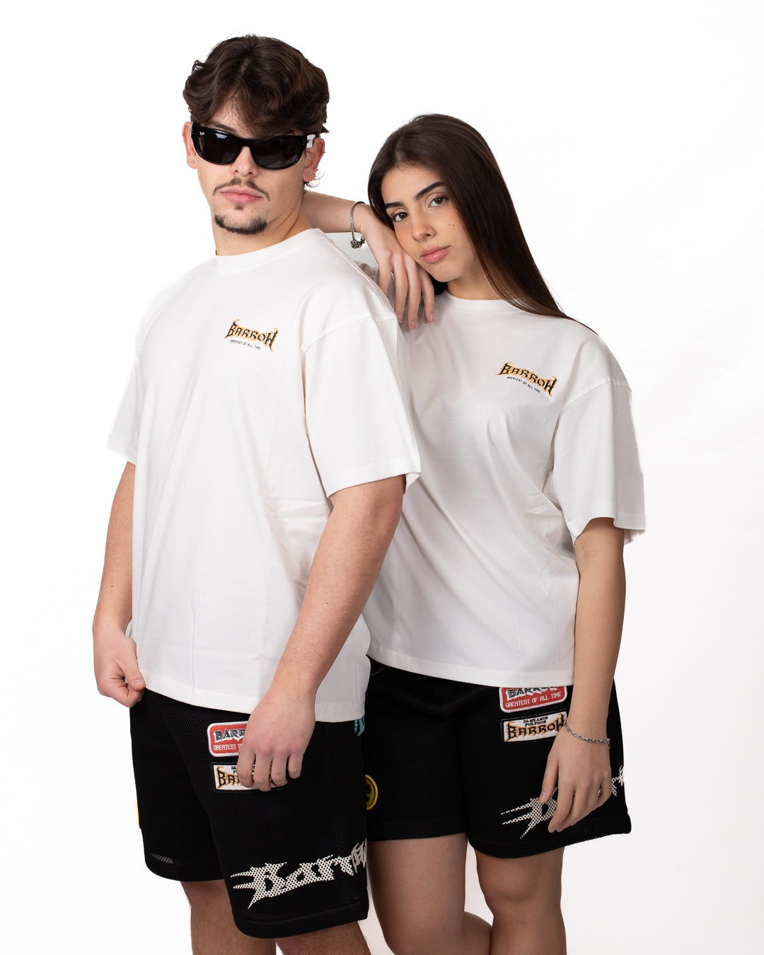 T-Shirt Barrow stampata con perline