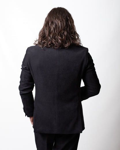 Giacca blazer Daniele Alessandrini doppiopetto in suede uomo