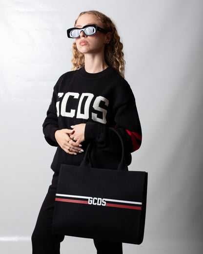 Borsa GCDS in tessuto "Logo stripes" donna