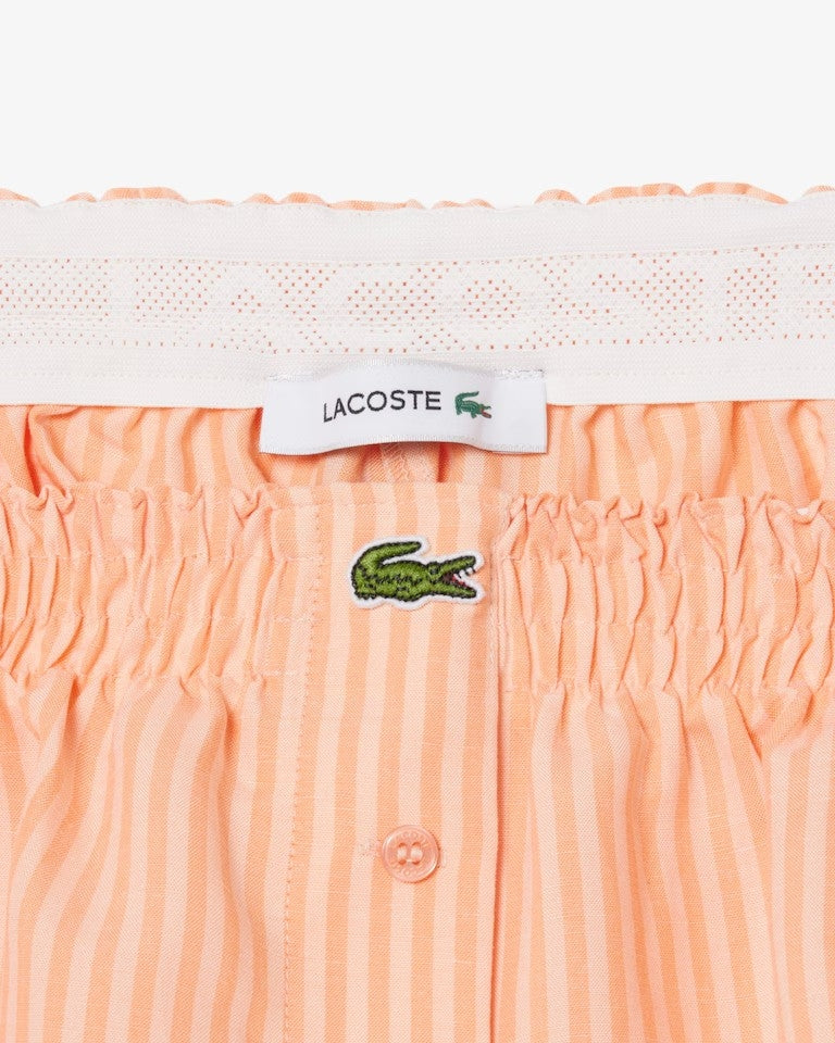Bermuda Lacoste a strisce in misto lino donna
