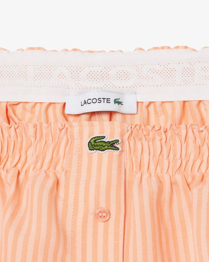 Bermuda Lacoste a strisce in misto lino donna