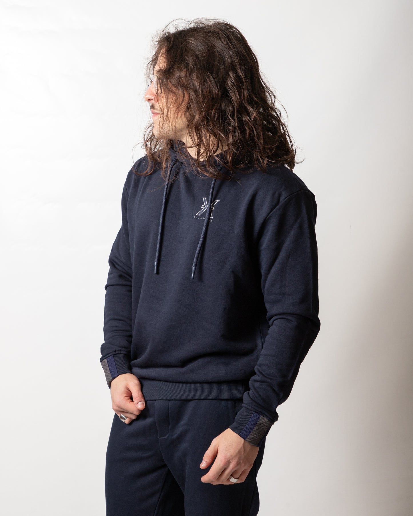 Felpa Richmond X classic con cappuccio e ricamo uomo