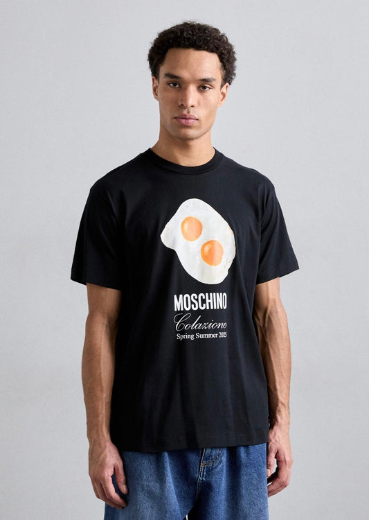 T-Shirt Moschino con logo e stampa "Eggs"