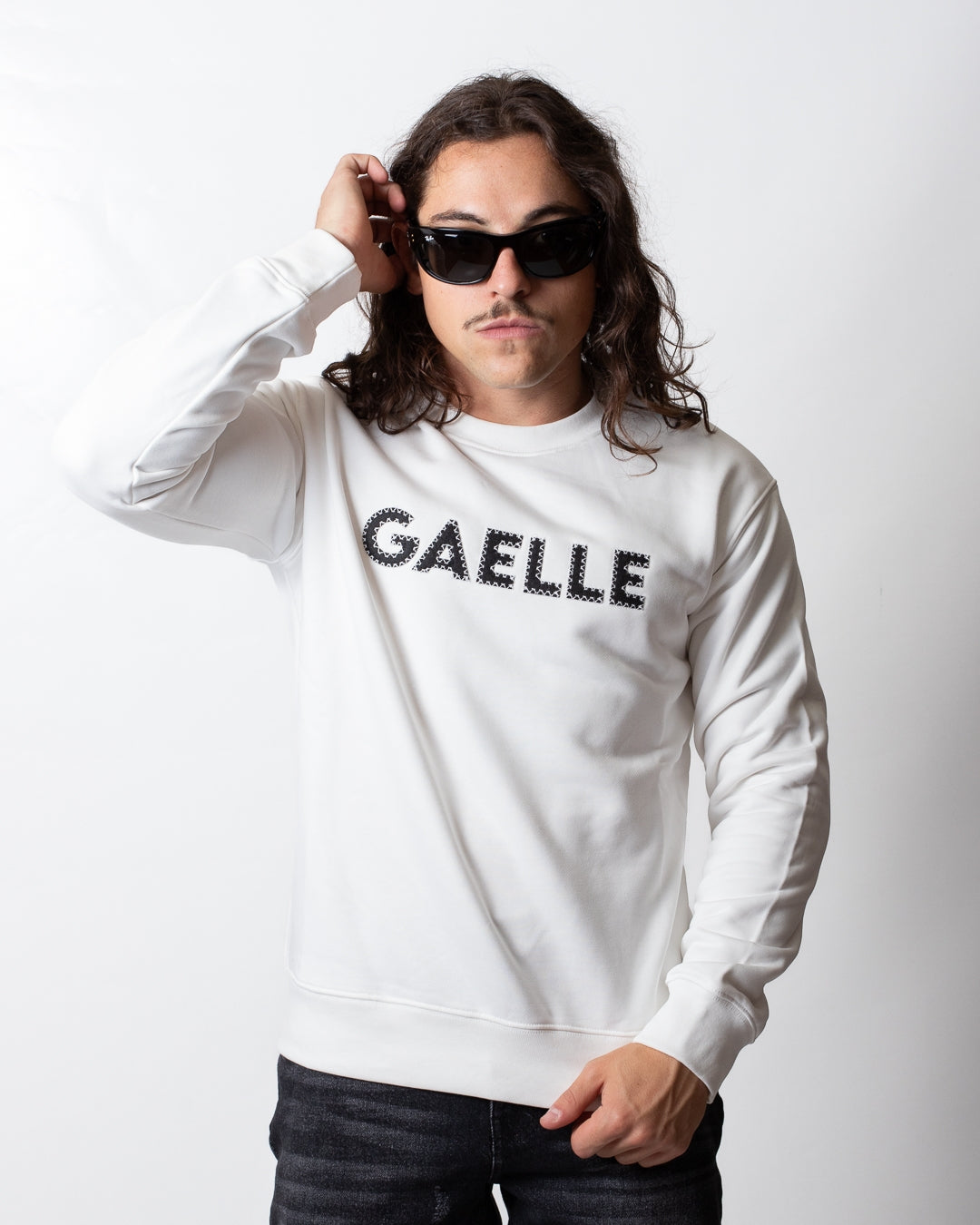 Felpa Gaelle girocollo con logo ricamato uomo