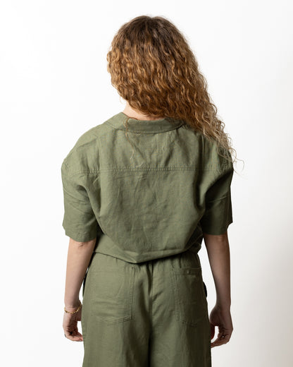 Camicia Tommy Jeans in misto lino con nodo donna