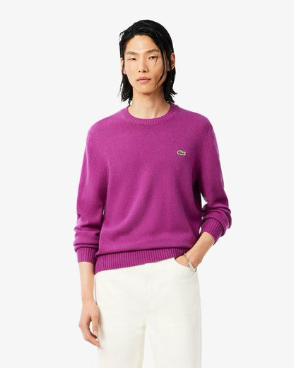 Maglia Lacoste girocollo in lana cardata 