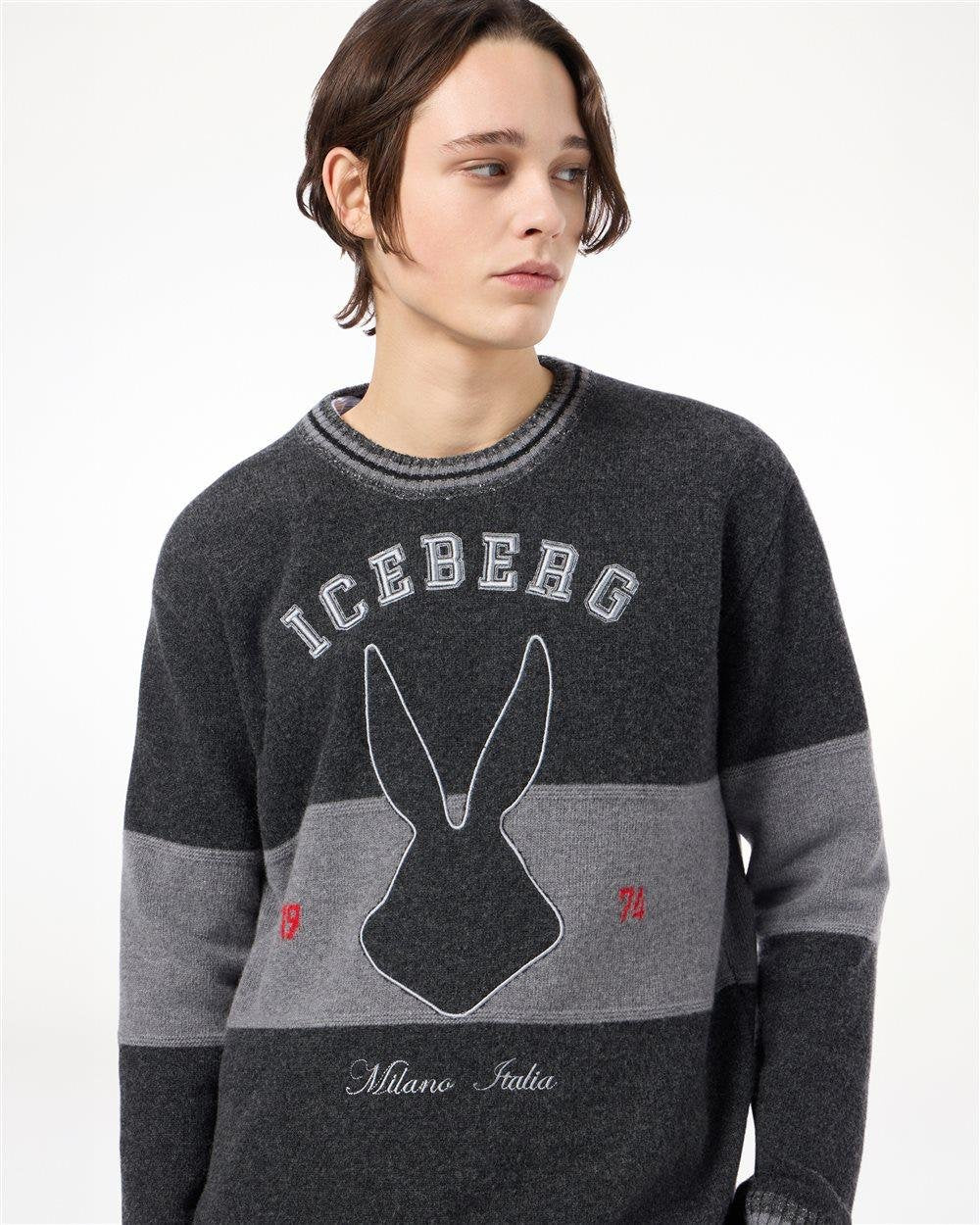 Maglia Iceberg in lana Bugs Bunny Looney Tunes con ricami