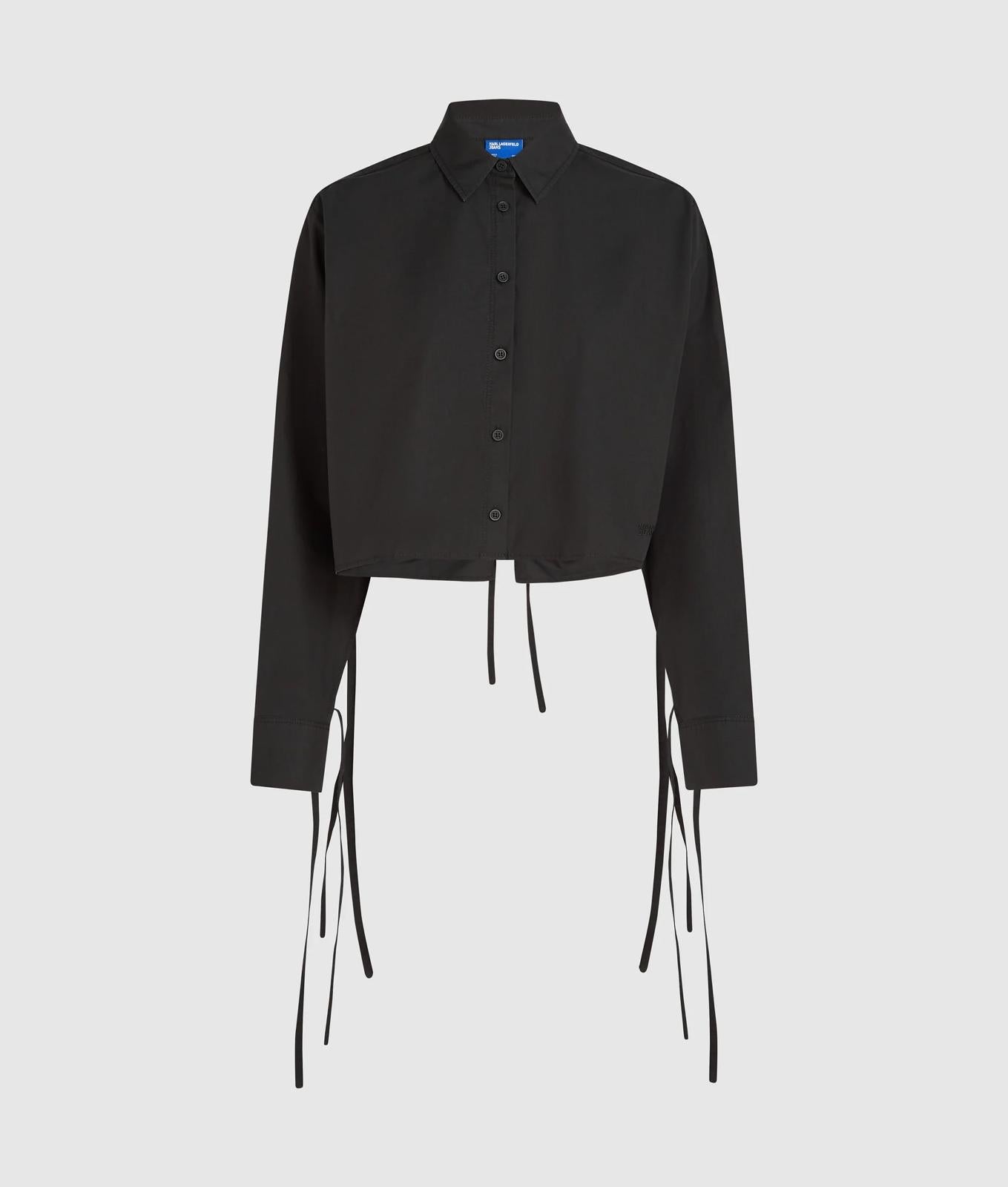 Blusa Karl Lagerfeld Jeans cropped con laccetti donna
