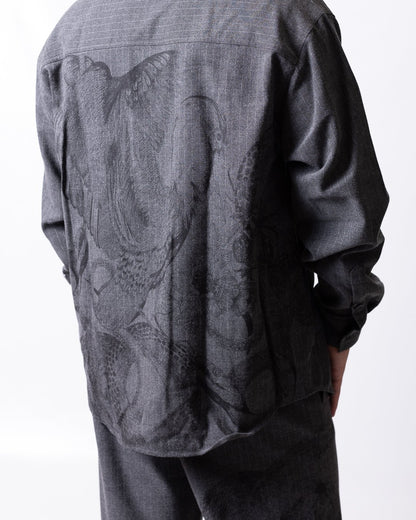 Camicia Just Cavalli gessata con grafica sul retro
