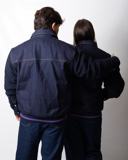 Giubbotto GCDS in denim con maniche in lana