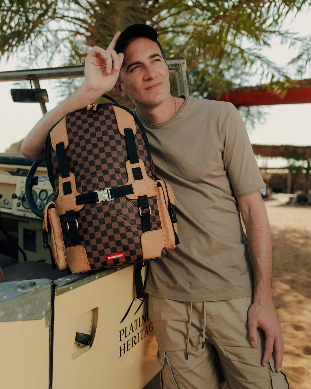 Zaino Sprayground marrone "Henny harness backpack" 