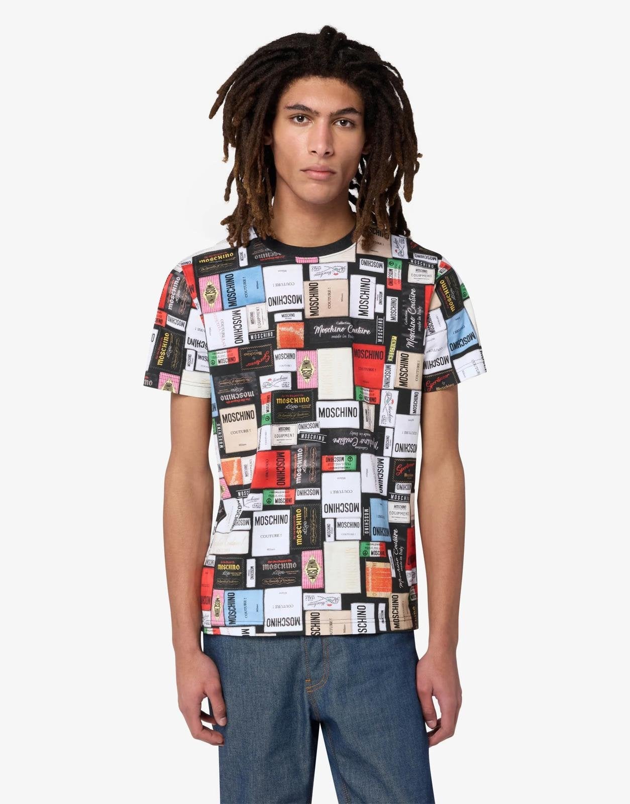 T-Shirt Moschino "Labels All-over" uomo