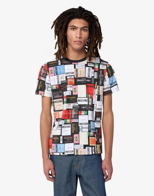 T-Shirt Moschino "Labels All-over" uomo