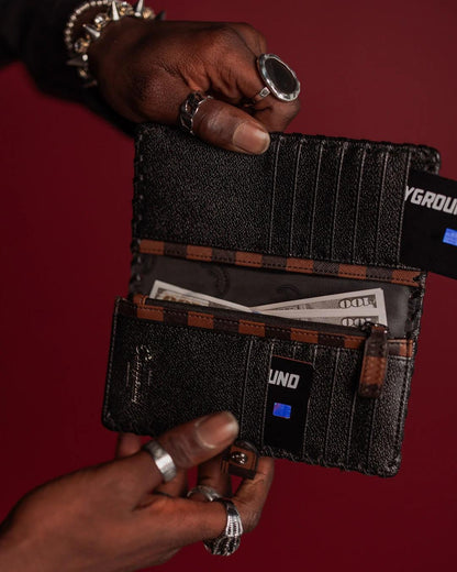 Portafoglio Sprayground nero dose of check deux single-fold wallet