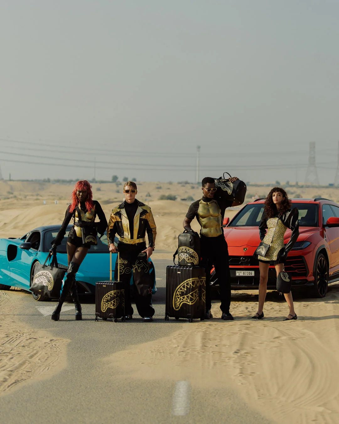 Tracolla Sprayground nero "That gold drap messanger sling"