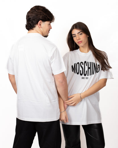 T-Shirt Moschino girocollo con logo stampato 
