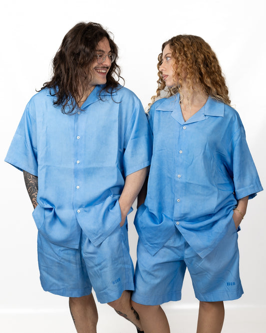 Camicia MSGM effetto lino con ricamo