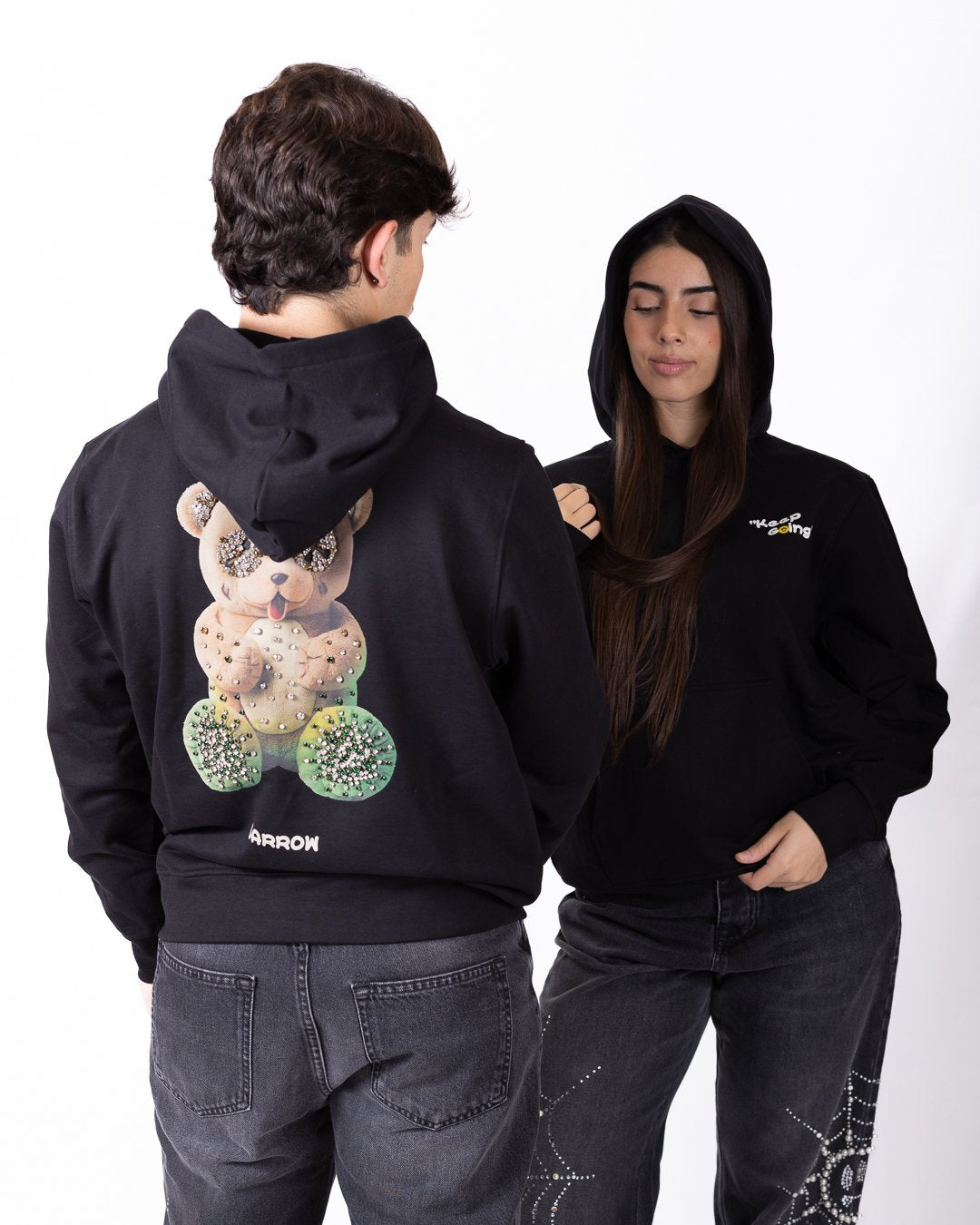 Felpa Barrow con stampa "Teddy" e pietre decorative "Jewl Edition"