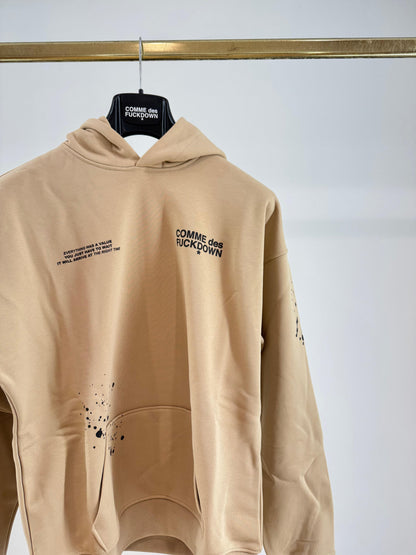 Felpa Comme des Fuckdown stampata con cappuccio uomo