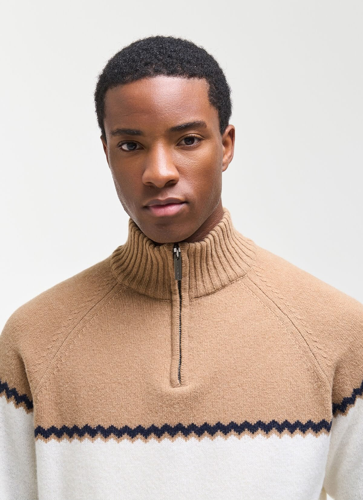 Maglia Colmar mezzazip con motivi jacquard uomo