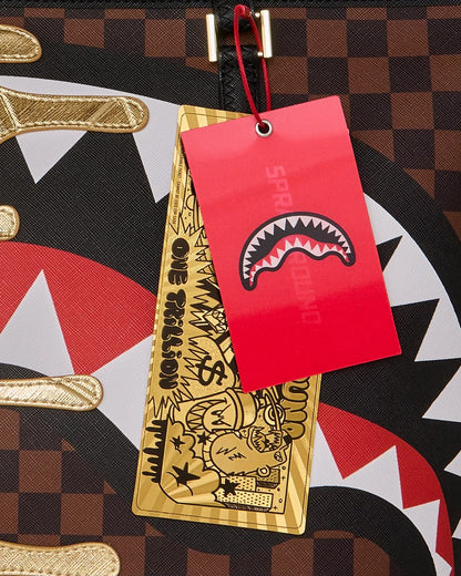 Borsa Sprayground marrone SHARKS IN PARIS GOLD DRIP TOTE 