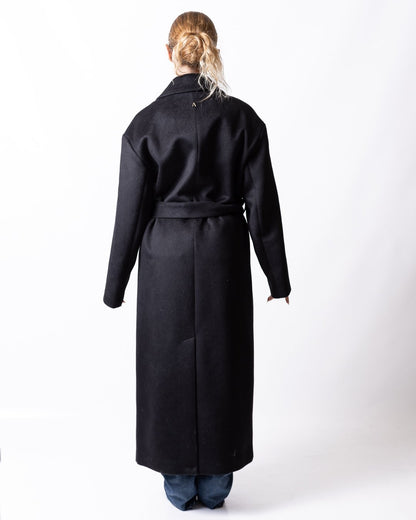 Cappotto Twinset Actitude doppiopetto in misto lana con cintura donna