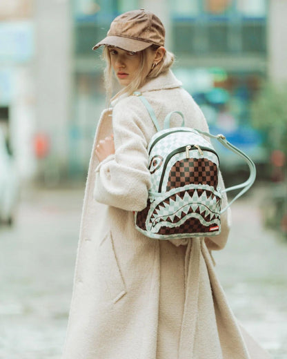 Zainetto Sprayground marrone "CREAM AND BROWN TEAR CHECK SAVAGE BACKPACK"