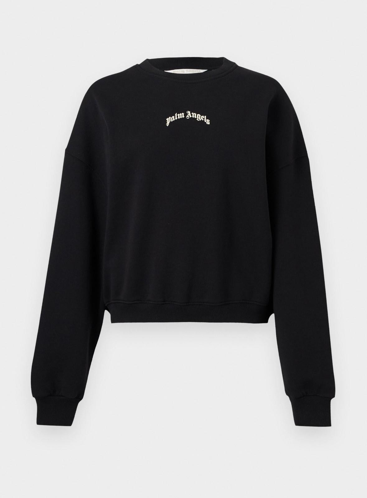 Felpa Palm Angels girocollo "Curve Logo Loose Crop" donna