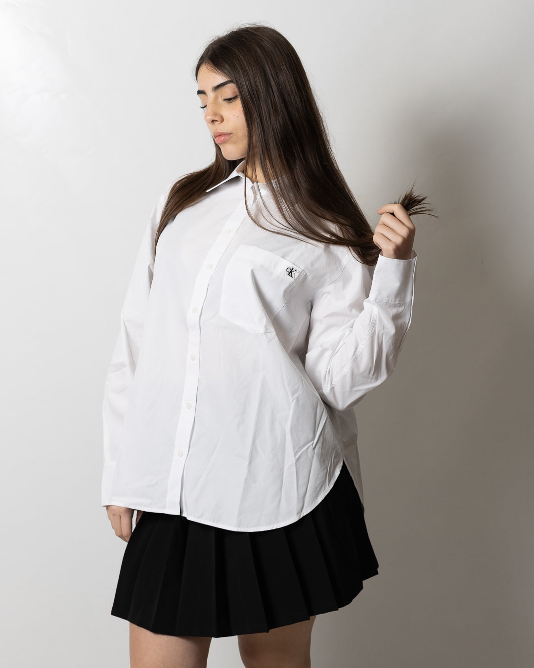 Camicia Calvin Klein con patch monogram donna