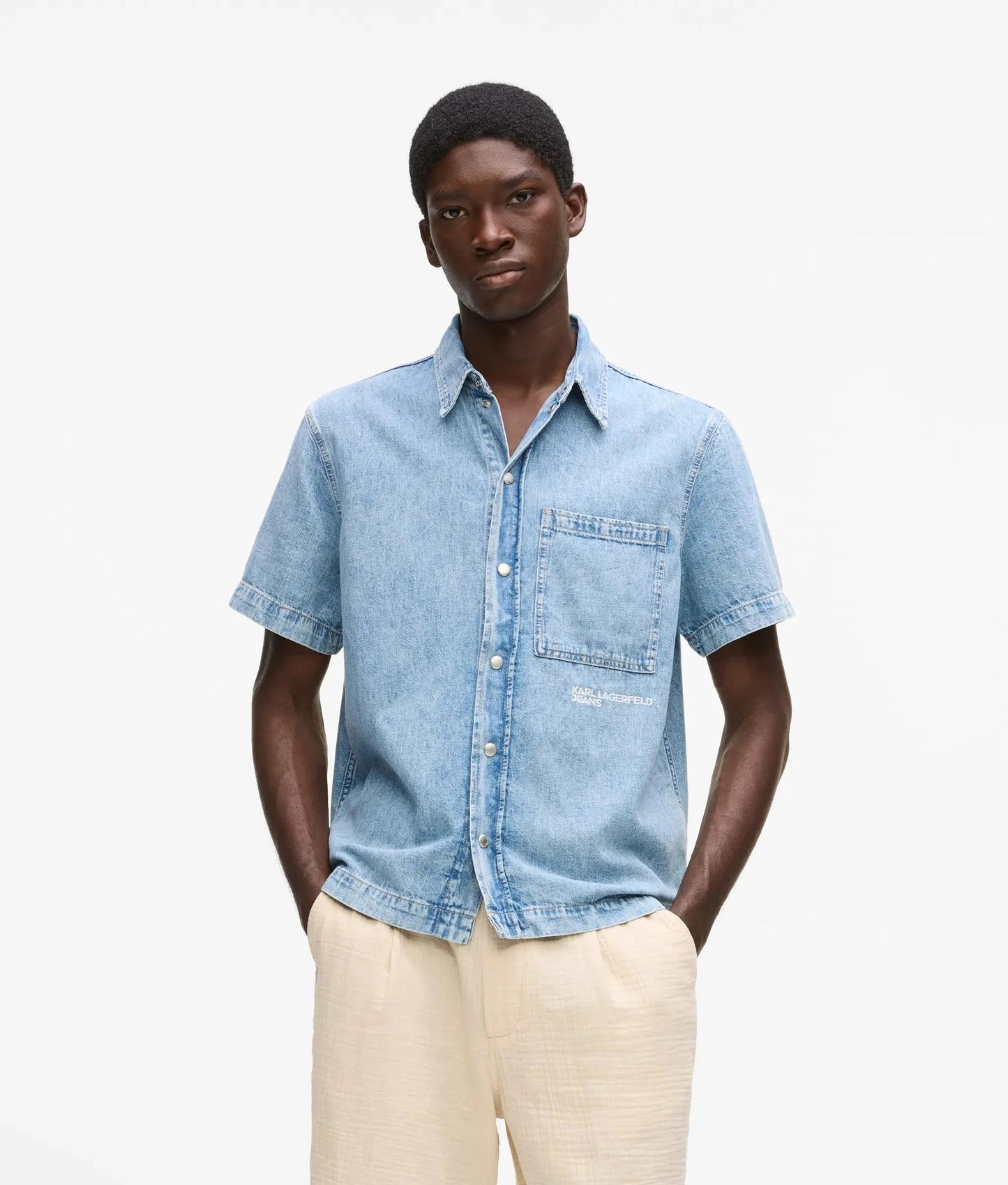 Camicia Karl Lagerfeld Jeans regular in jeans uomo