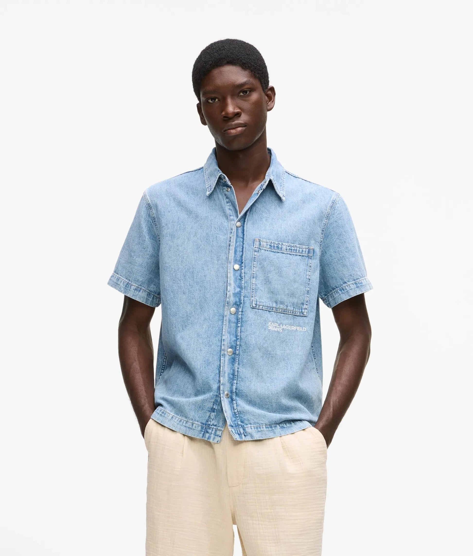 Camicia Karl Lagerfeld Jeans regular in jeans uomo