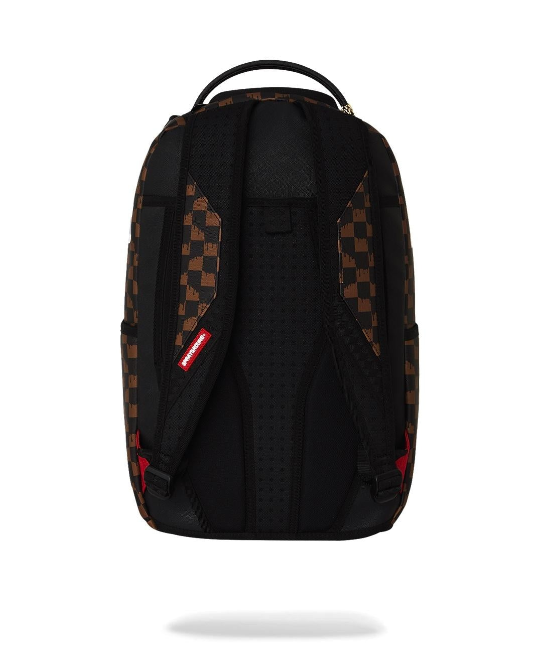Zaino Sprayground marrone BROWN AND CREAM DRIP CHECK SHARK BACKPACK 