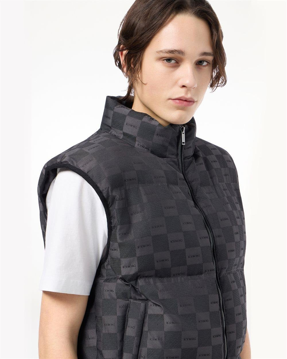 Gilet Iceberg trama a scacchi con loghi
