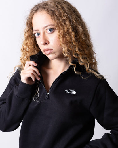 Felpa The North Face mezza zip con logo ricamato donna