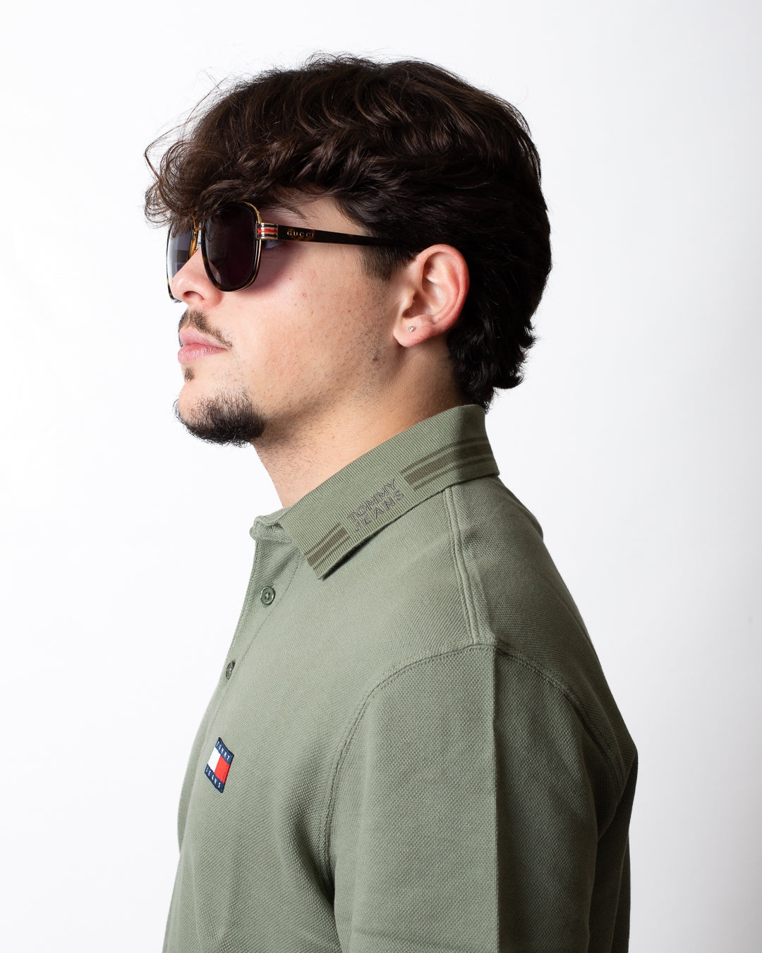 Polo Tommy Jeans con ricamo ed etichetta uomo
