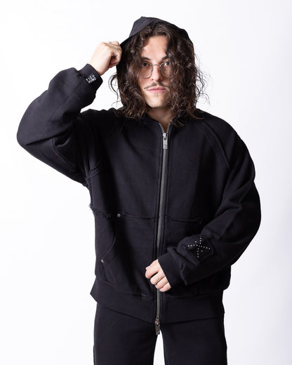 Felpa Richmond X full zip con cappuccio e logo con applicazioni