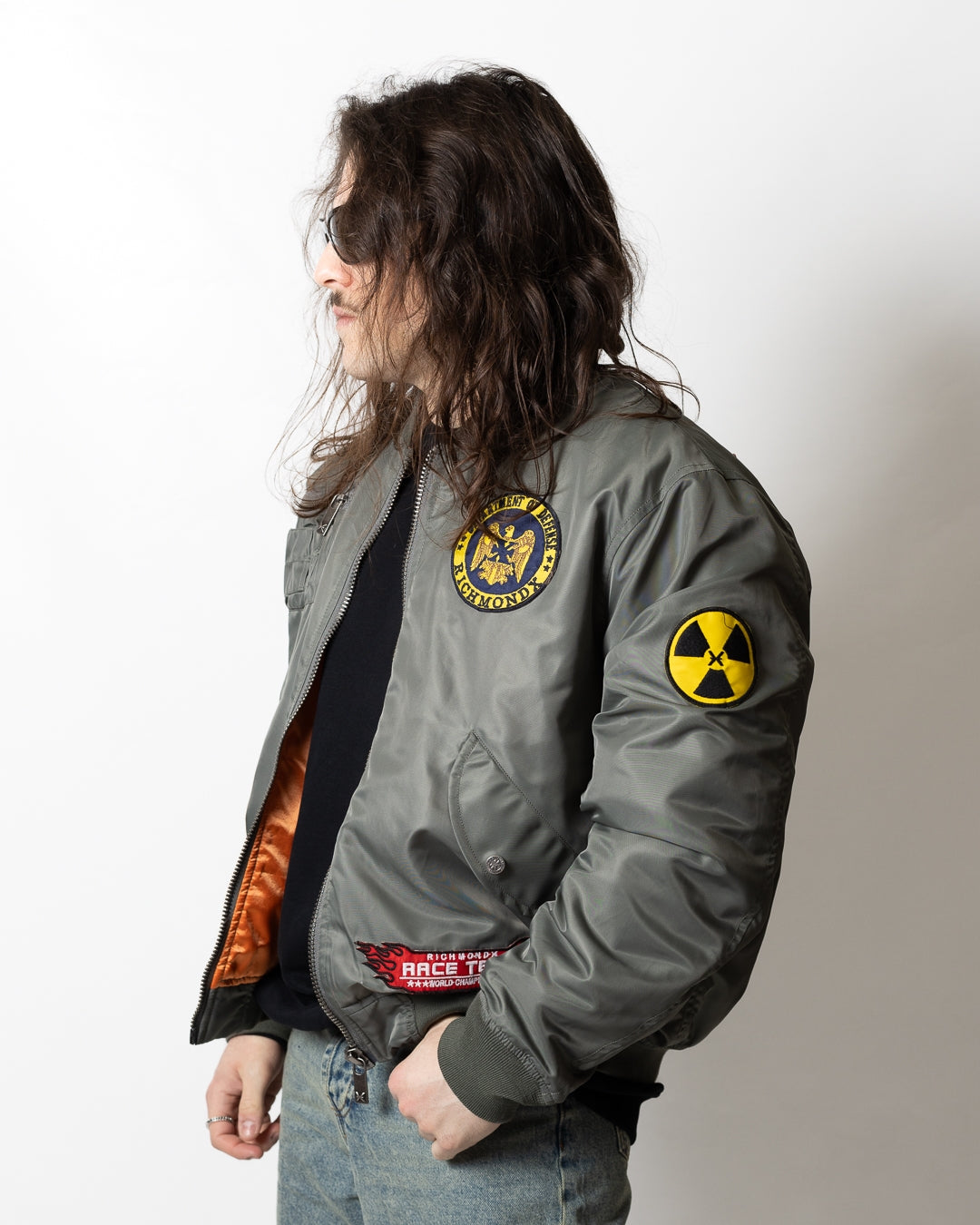 Giubbotto Richmond X bomber con patch logate uomo