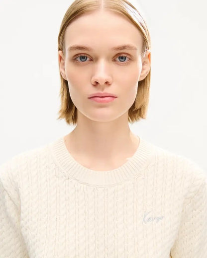 Maglia Kenzo Paris cable knit con logo ricamato