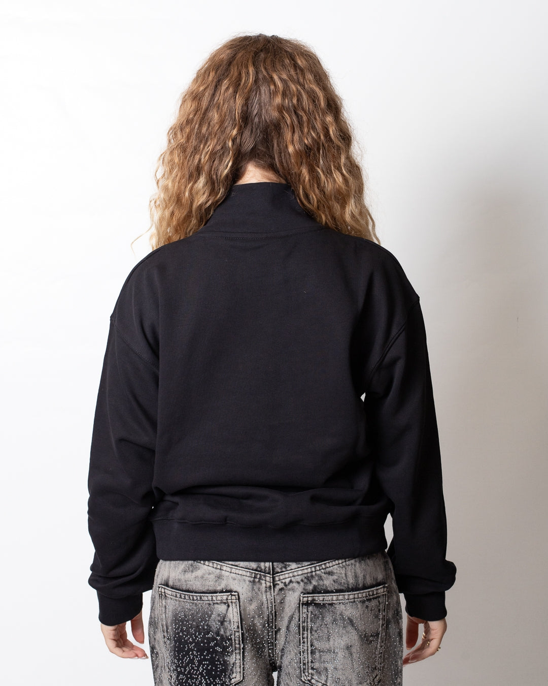 Felpa Disclaimer a collo alto con stampa teddy donna