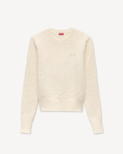 Maglia Kenzo Paris cable knit con logo ricamato