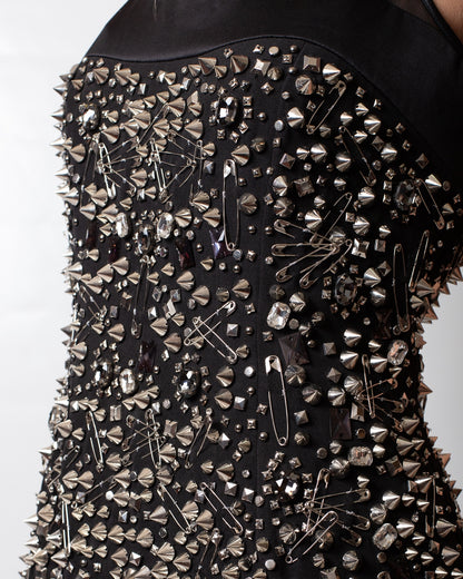 Abito John Richmond con borchie, graffette e strass donna